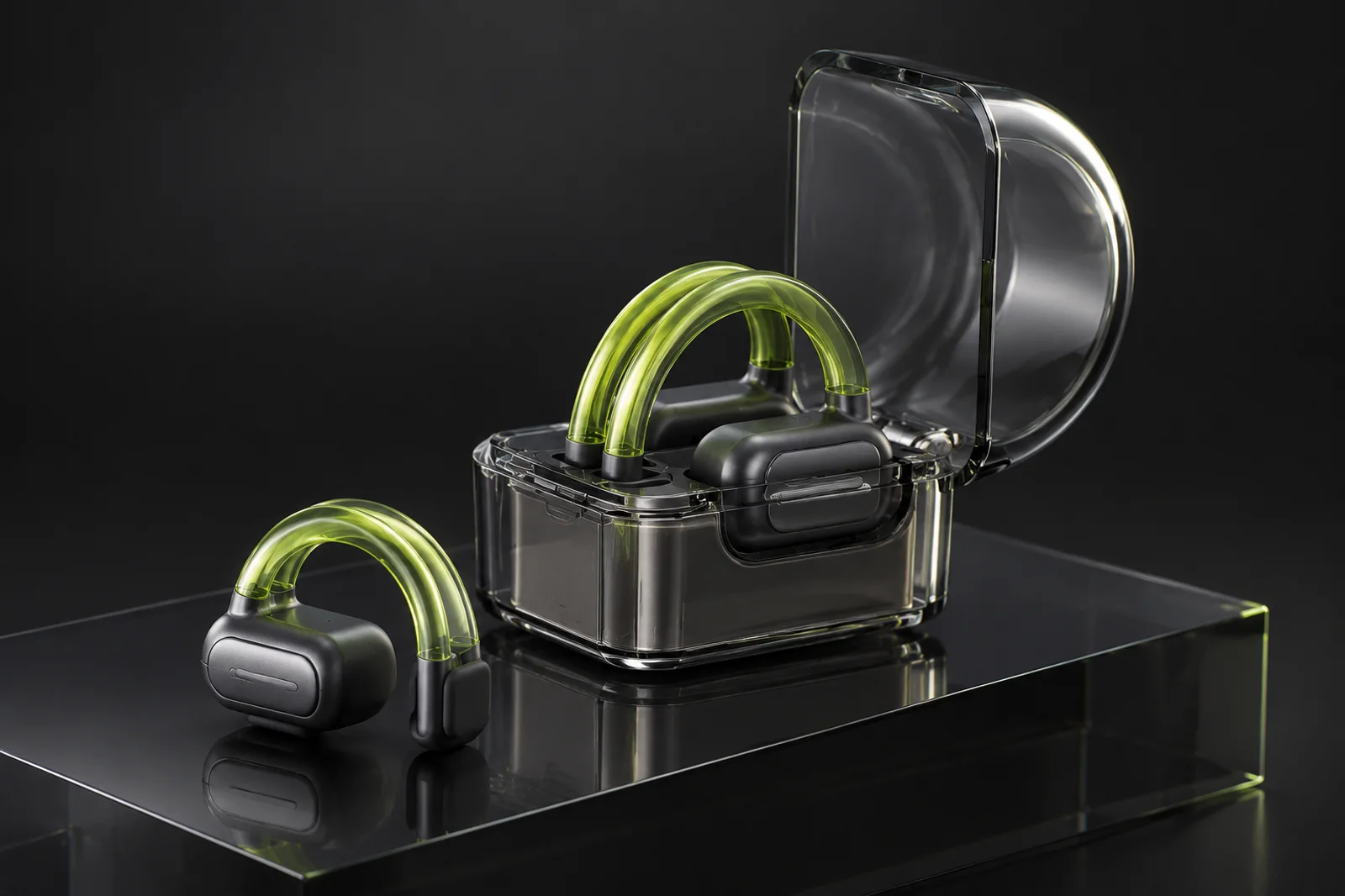 Street Jewel ear-clip wireless earbud concept with a transparent case